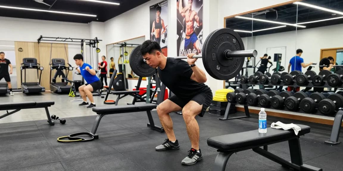 Sportlicher Mann hebt Gewichte im Steroidshop für leistungssteigernde Steroide